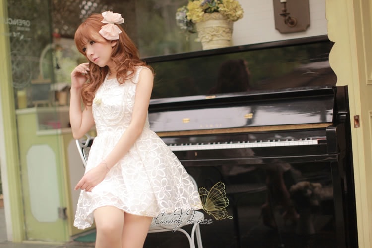 Organza Dress DS3516 Beige