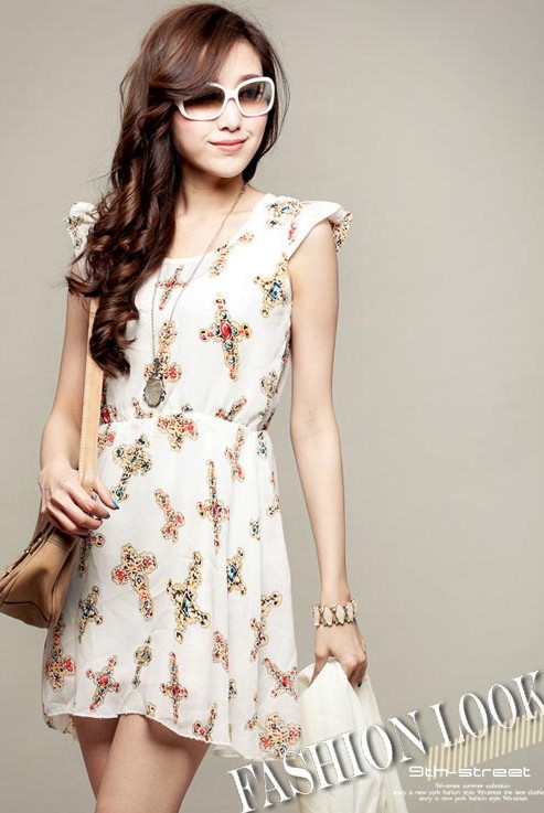 Dress DS3518 Beige