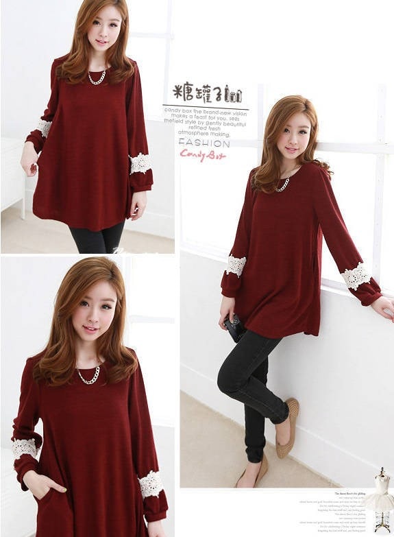 Dress DS3523 Red Wine