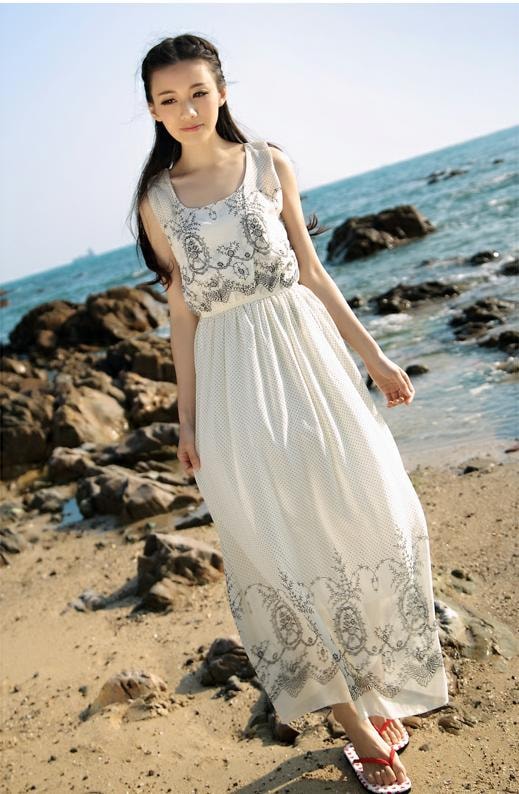 Bohemian Dress DS3534 White