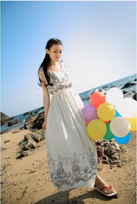 Bohemian Dress DS3534 White