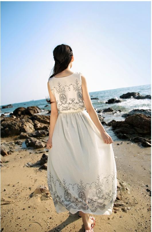 Bohemian Dress DS3534 White