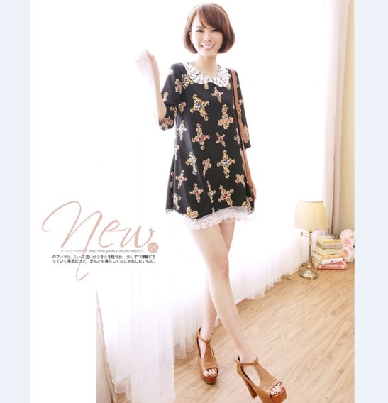 Chiffon Dress DS3542 Black