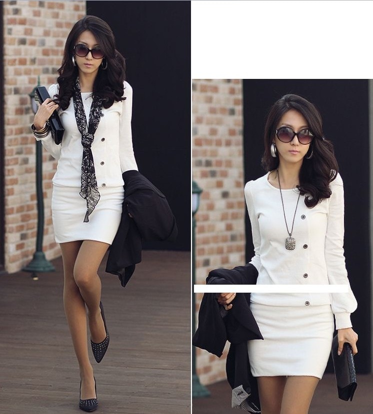 Dress DS3550 White