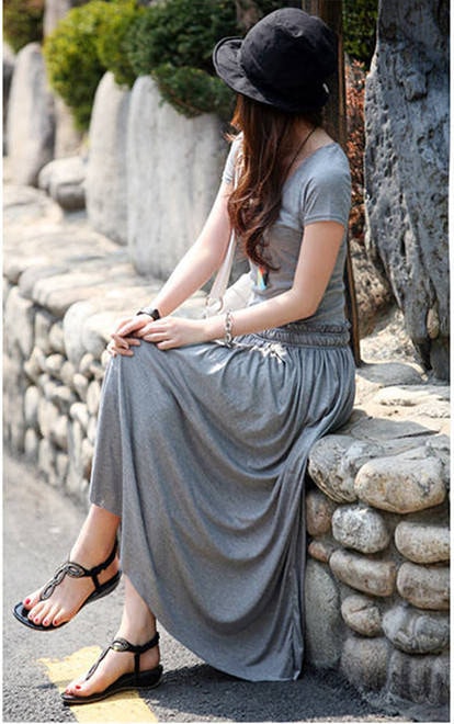 Long Dress DS3552 Gray