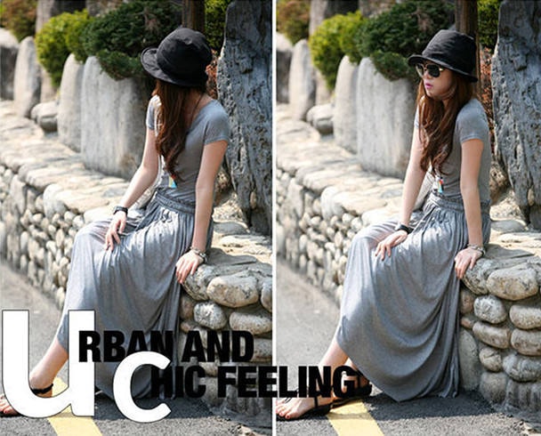 Long Dress DS3552 Gray