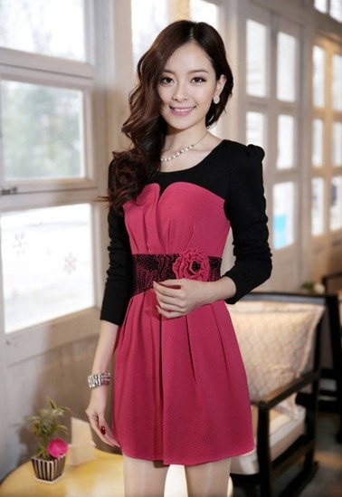 Dress DS3566 Rose Red