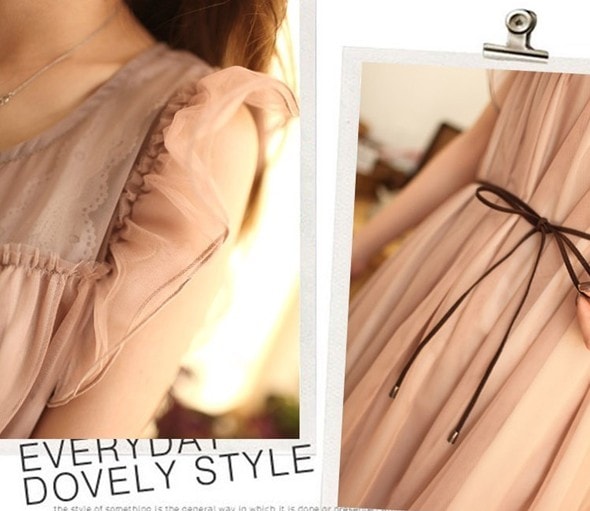 Dress DS3567 Brown + Belt