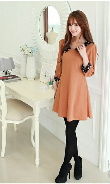 Dress DS3596 Brown