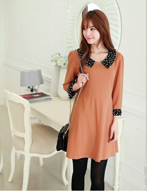 Dress DS3596 Brown