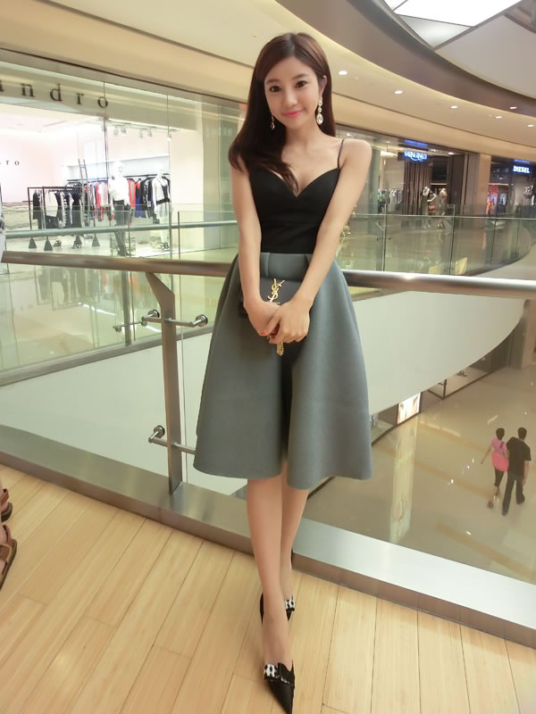 Strap Party Dress DS3616 Grey