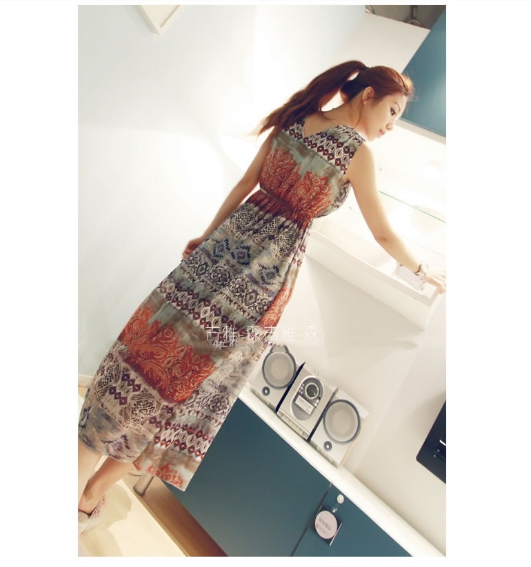 Dress DS3623 Brown