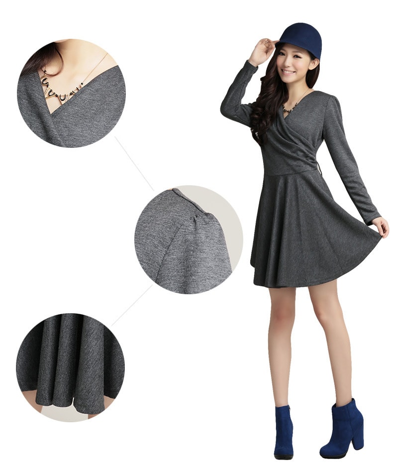 Dress DS3625 Dark Grey