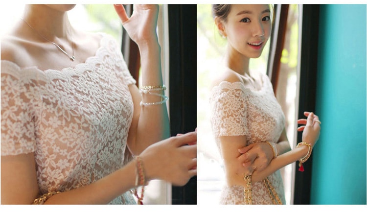 Lace Dress DS3634 White