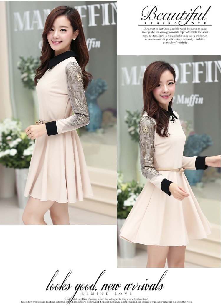 Victoria Dress DS3651 Beige