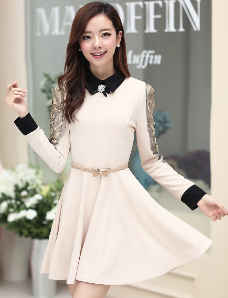 Victoria Dress DS3651 Beige