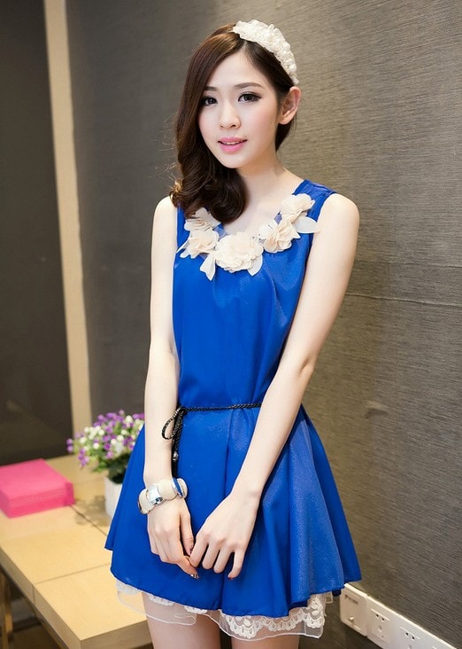 Dress DS3670 Blue