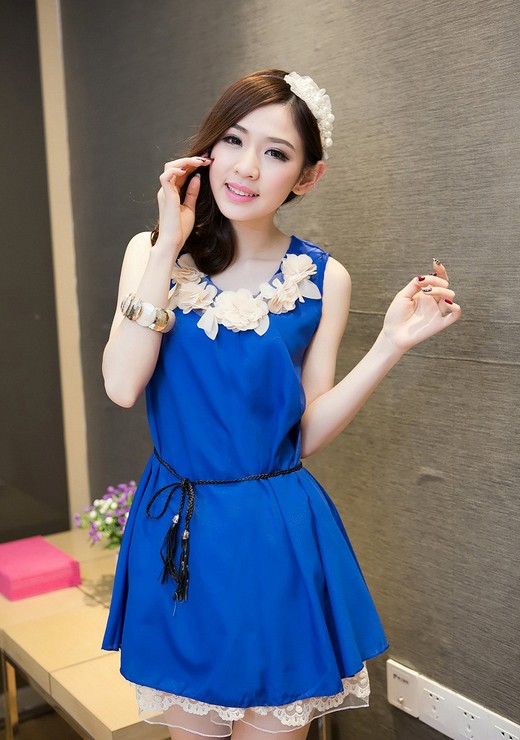 Dress DS3670 Blue