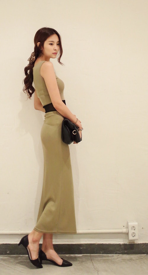 Long Dress DS3673 Army Green