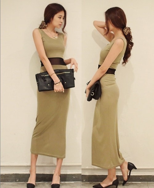 Long Dress DS3673 Army Green