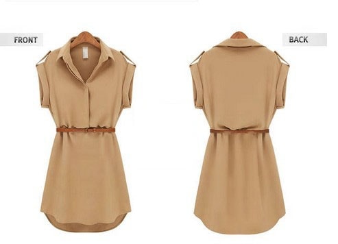 Dress DS3677 Khaki