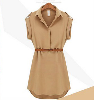 Dress DS3677 Khaki