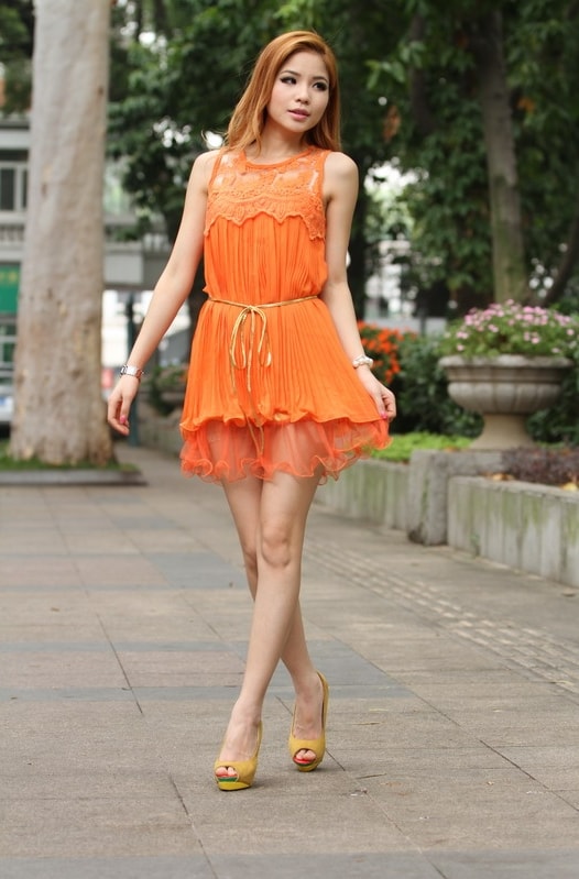 Dress DS3680 Orange