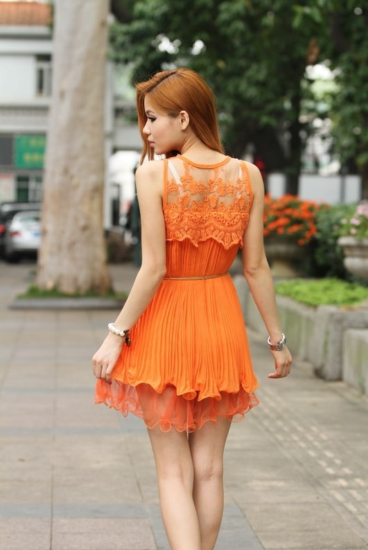 Dress DS3680 Orange