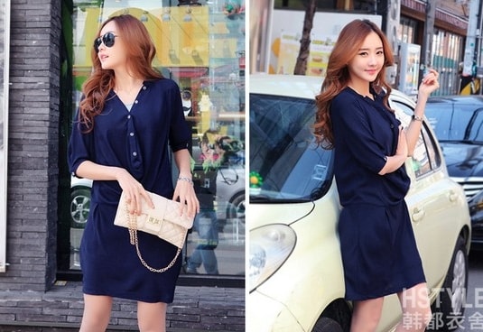 Dress DS3683 Dark Blue