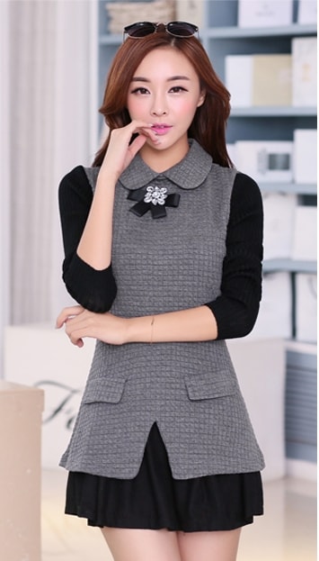 Autumn Dress DS3705 Gray