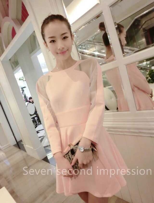 Lycra Dress DS3706 Pink