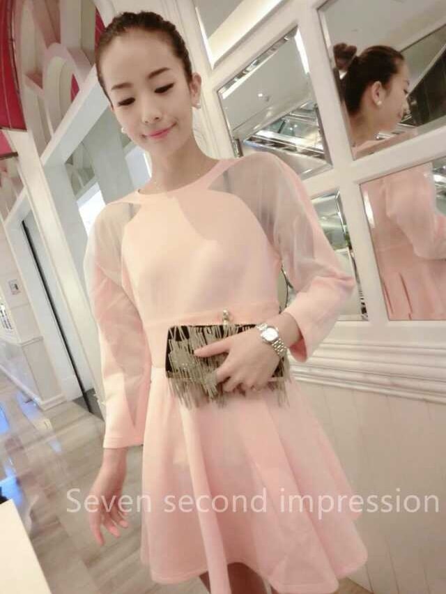 Lycra Dress DS3706 Pink