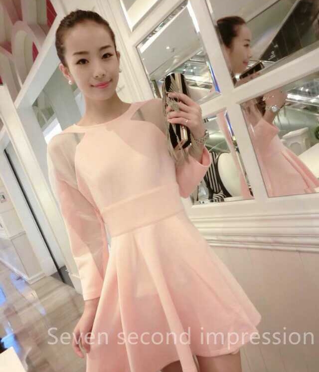 Lycra Dress DS3706 Pink