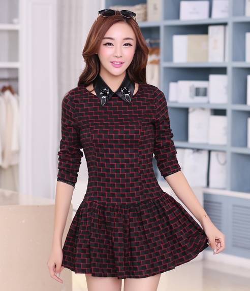 Dress DS3710 Burgundy Red