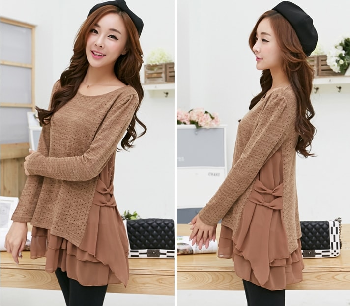 Jaquard Dress DS3716 Beige