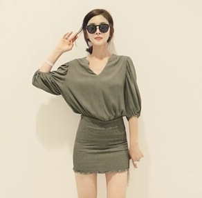 Mini Dress DS3722 Army Green