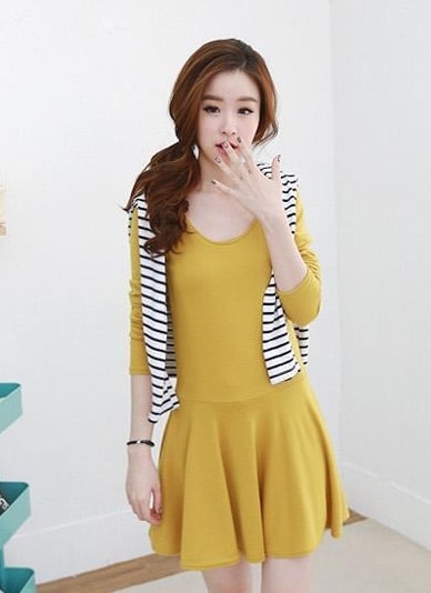 Mini Dress DS3739 Yellow