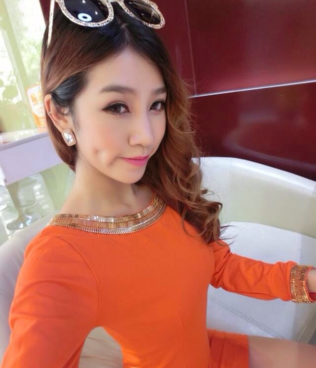 Halter Dress DS3742 Orange