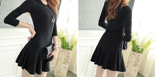 Slim fit Dress DS3747 Black