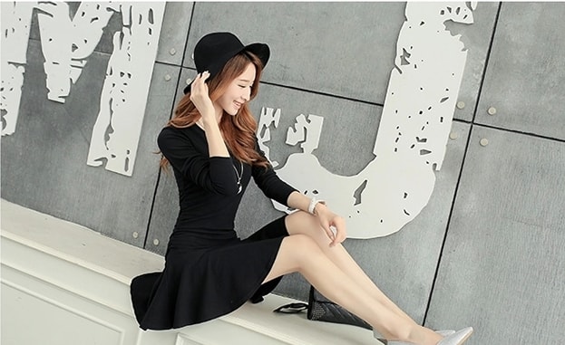 Slim fit Dress DS3747 Black