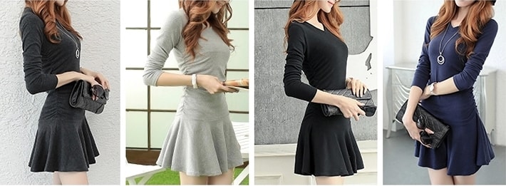 Slim fit Dress DS3747 Black