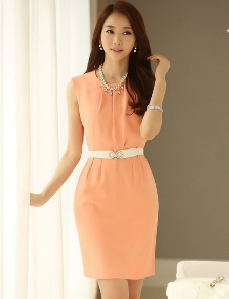 Chiffon Dress DS3764 Orange