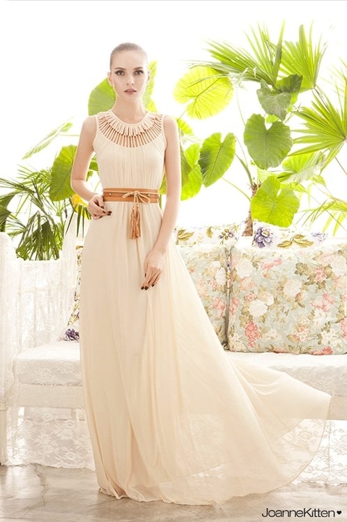 Long Dress DS3769 Almond