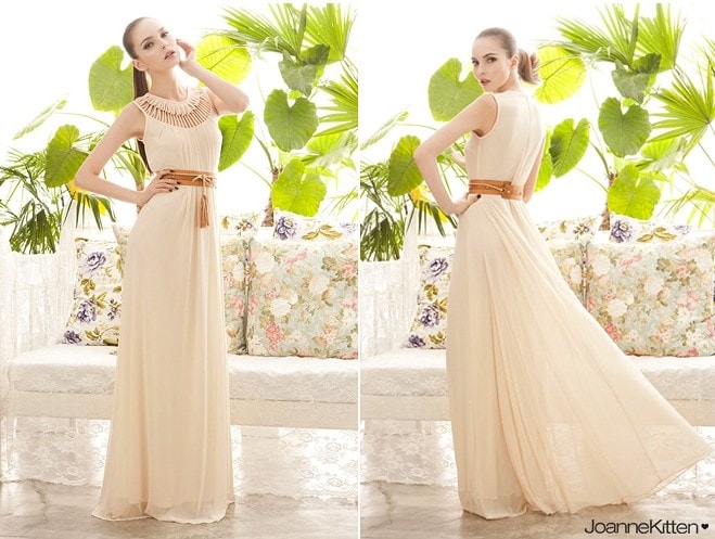 Long Dress DS3769 Almond