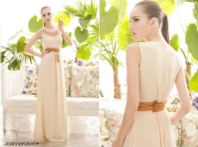 Long Dress DS3769 Almond