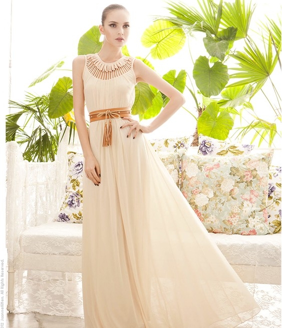 Long Dress DS3769 Almond