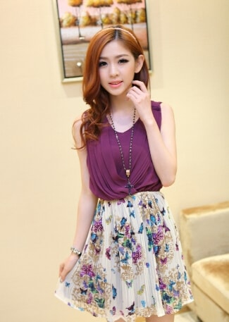 Chiffon Dress DS3786 Purple