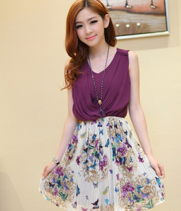 Chiffon Dress DS3786 Purple