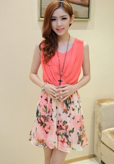 Chiffon Dress DS3787 Pink