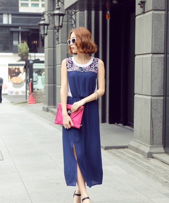 Long Dress DS3791 Blue